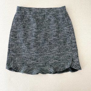 LOFT Petite Herringbone Flare Skirt in color Deepest Green